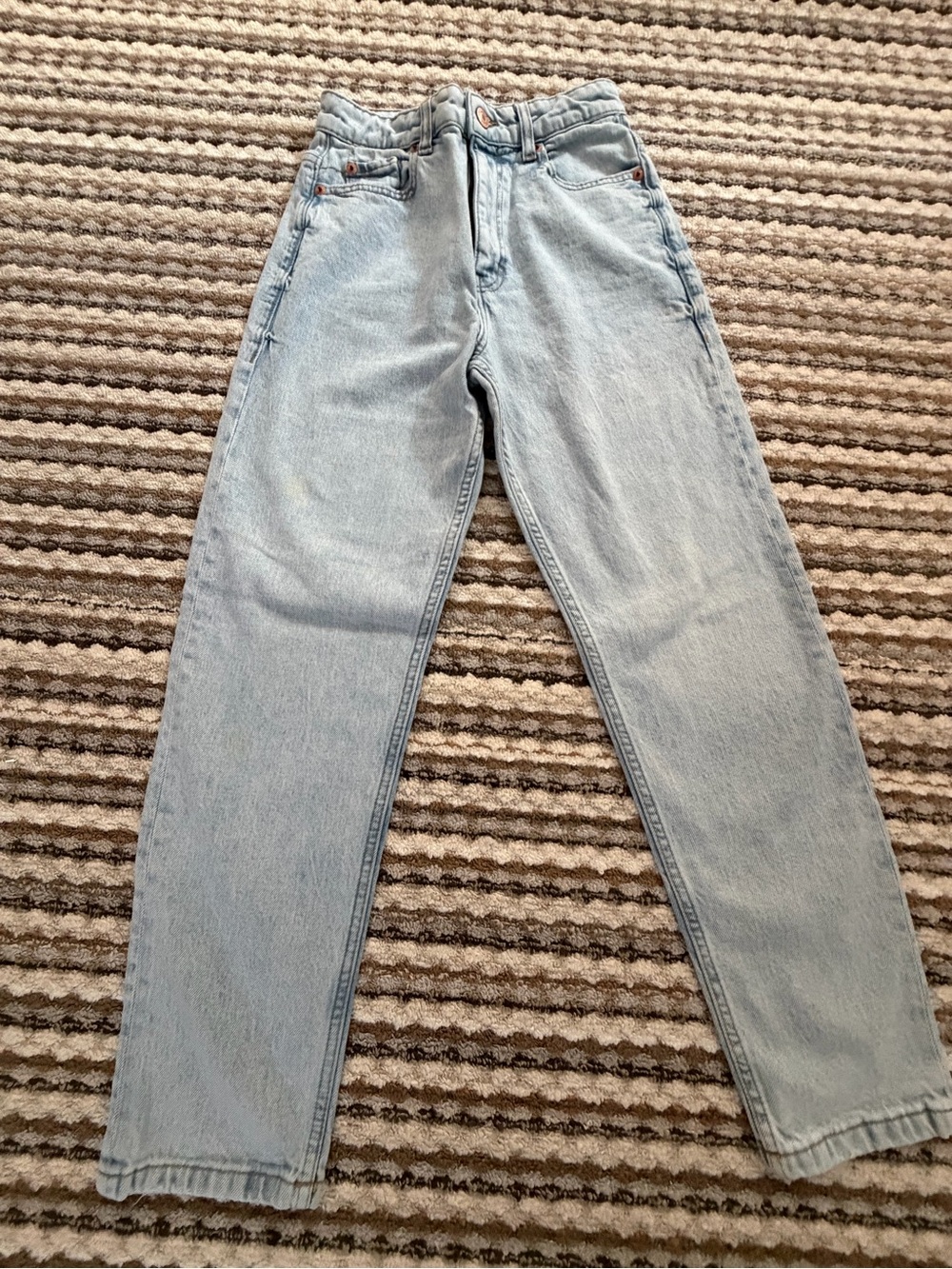 Zara Light Blue Women's Straight Leg Jeans